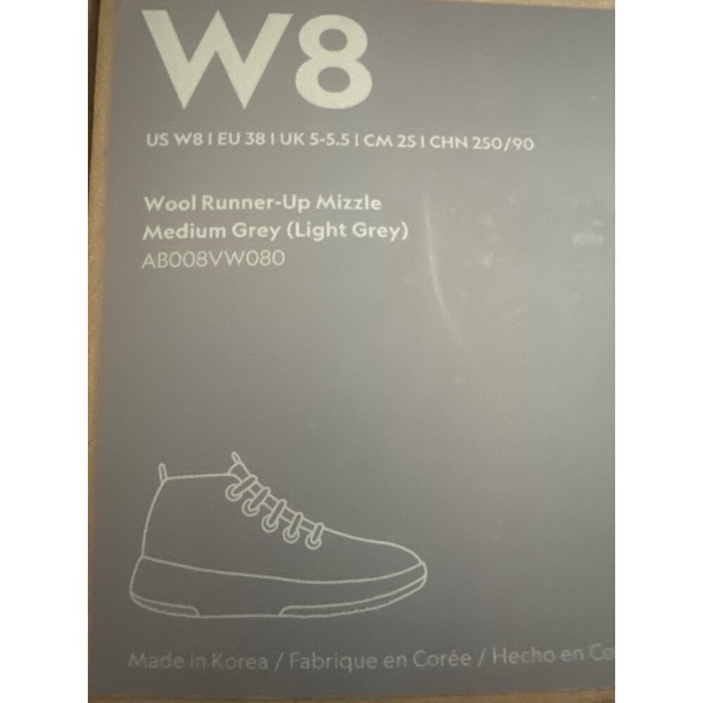 ALLBIRDS Wool Runner-Up Mizzle Medium Grey Sneakers Shoes - Women’s Sz 8 - Picture 4 of 5